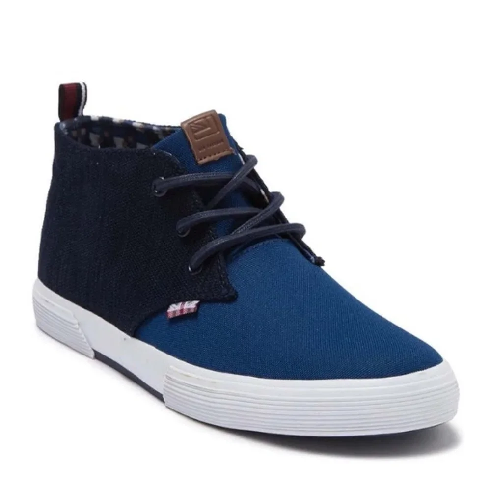 Ben Sherman Bristol Chukka Denim &‎ Canvas Midtop Sneakers Blue Two Tone 11.5